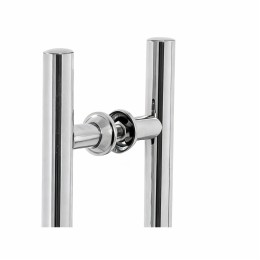 Puxador Inox Duplo Tipo H Tubular 50cm - Construinox